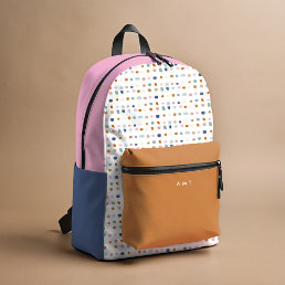 Painted Polka Dot Spots Personalized Name Colorful Printed Backpack