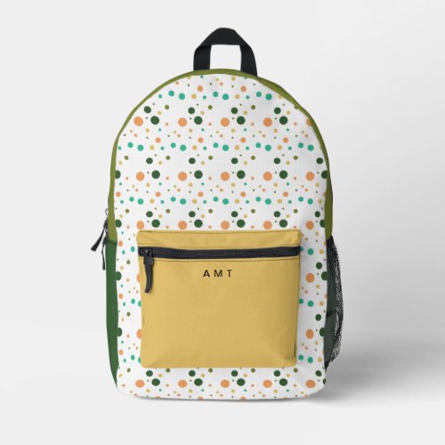 Painted Polka Dot Spots Personalized Name Colorful Printed Backpack