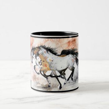 Painted Ponies Two-tone Coffee Mug by glorykmurphy at Zazzle