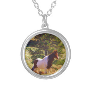 Painted Pony by the Pine Silver Plated Necklace