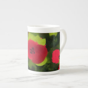 Painted Poppies Artful Floral Bone China Mug