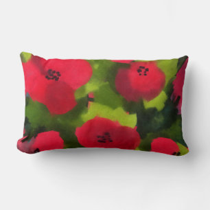 Painted Poppies Beautiful Flowers Lumbar Pillow