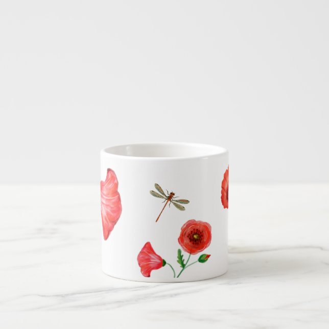 Painted Poppies Bone China Mug (Front)