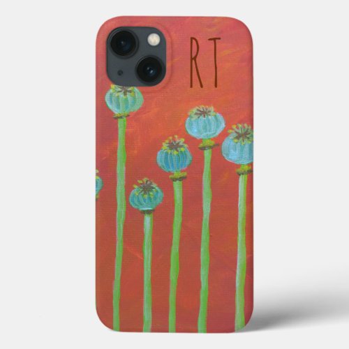 Painted Poppy Seeds And Initials iPhone 13 Case