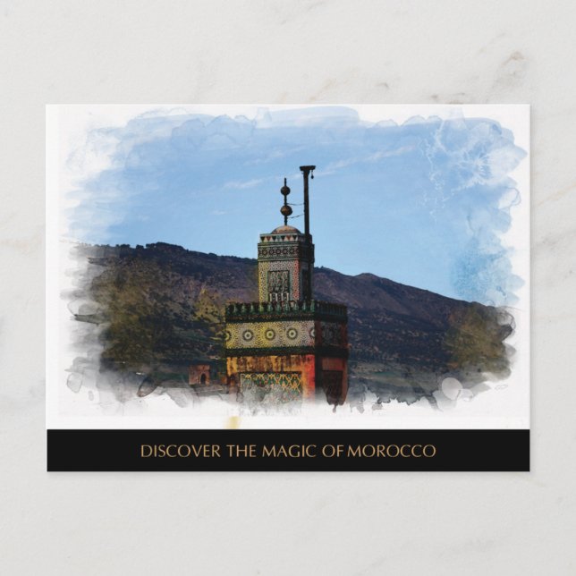 Painted Postcard of Morocco (Front)