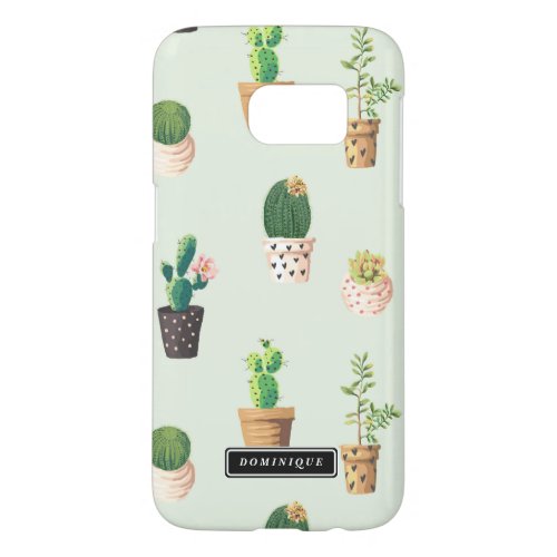 Painted Pots with Succulents  Cacti Pattern Case