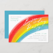 Painted Primary Rainbow Birthday Party Invitation (Front/Back)