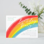 Painted Primary Rainbow Birthday Party Invitation (Standing Front)