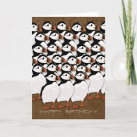 Painted Puffin Birthday Card - Birthday Card With