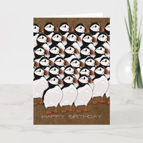 Painted Puffin Birthday Card _ Birthday Card With