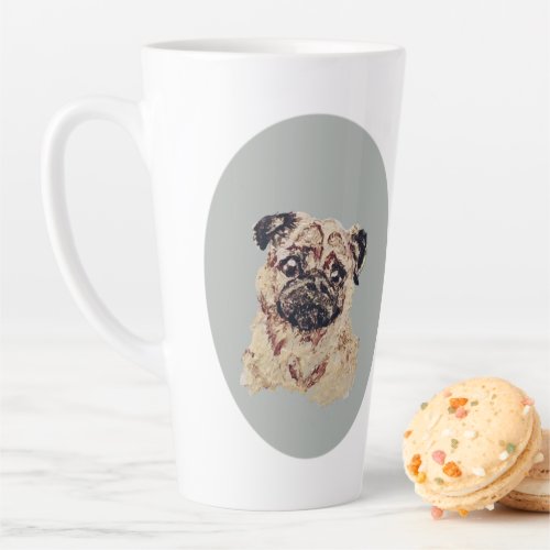Painted Pug Latte Mug