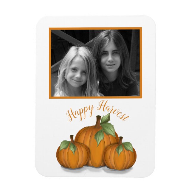 Painted Pumpkins Photo Magnet (Vertical)