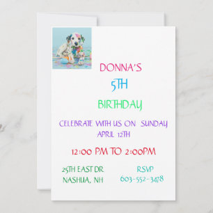 "PAINTED PUPPY" KIDS BIRTHDAY PARTY INVITATIONS