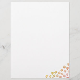 Painted Puppy Paw Prints Letterhead