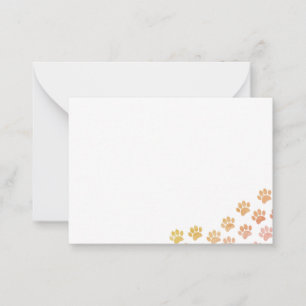 Painted Puppy Paw Prints Note Card