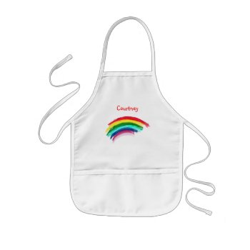 Painted Rainbow Art Smock Kids' Apron by StarStock at Zazzle