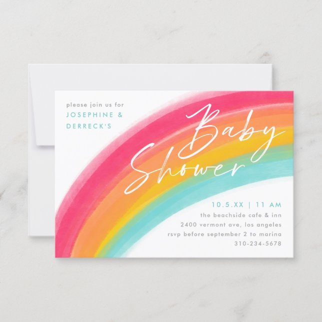Painted Rainbow Baby Shower Invitation (Front)