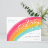 Painted Rainbow Baby Shower Invitation (Standing Front)