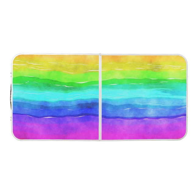 Painted Rainbow Beer Pong Table (Top)