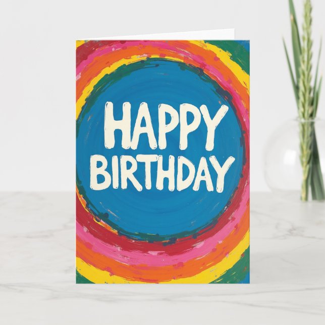 Painted Rainbow Birthday Card (Front)