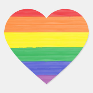 Painted Rainbow Flag Heart Sticker
