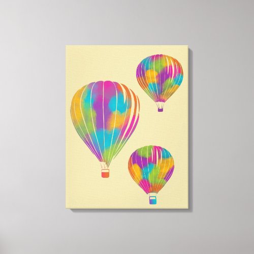 Painted Rainbow Hot Air Balloons Canvas Print