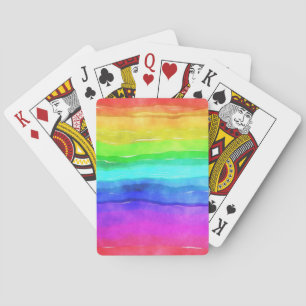 Painted Rainbow Poker Cards
