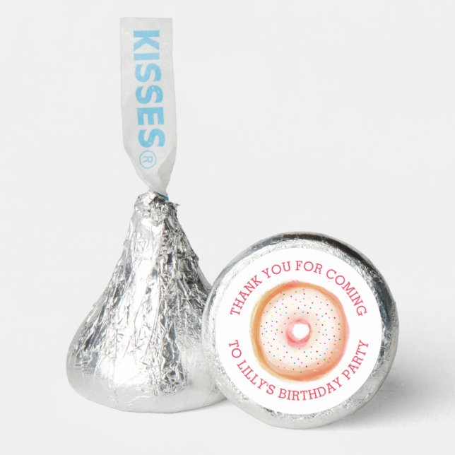 Painted Rainbow Sprinkle Donut Birthday Shower Hershey®'s Kisses® (Front)