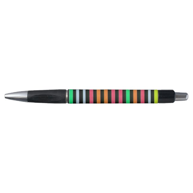 Painted Rainbow Stripes Black Pen (Front)