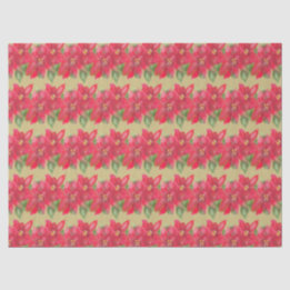 Painted Red and Green Poinsettia Christmas Design Tissue Paper