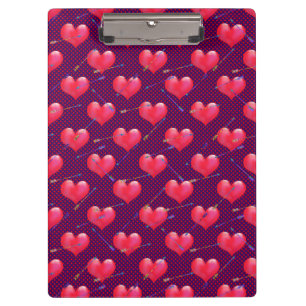 Painted Red and Pink Hearts Valentine's Day Gift Clipboard