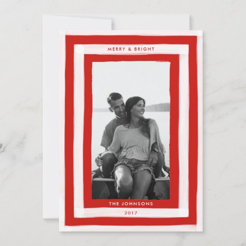 Painted Red and White Frame Simple Holiday Photo