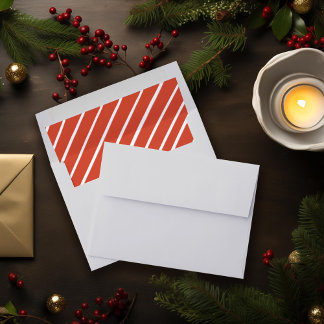 Painted Red and White Striped Envelope Liner