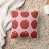 Painted Red Apples Green Leaves Throw Pillows (Blanket)