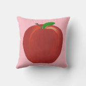 Painted Red Apples Green Leaves Throw Pillows (Back)