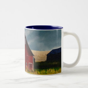 Painted Red Barn Two-Tone Coffee Mug