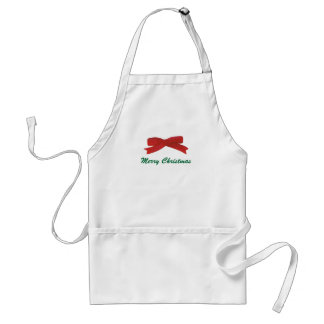 Painted Red Bow Christmas aprons