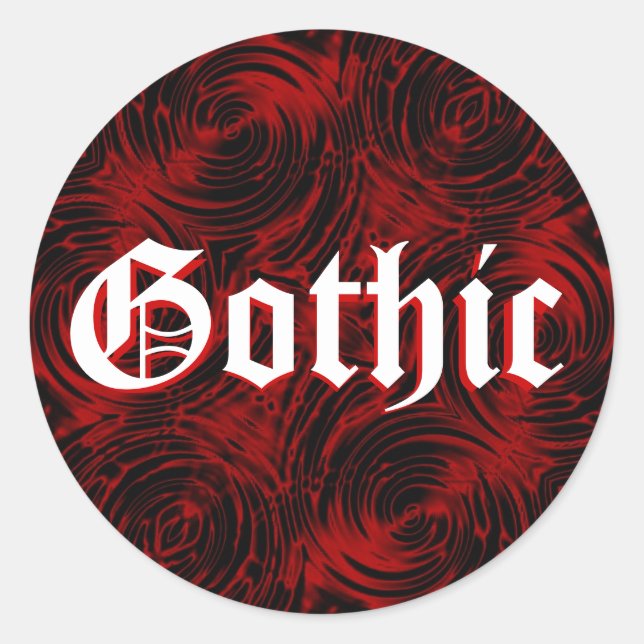 Painted Red Gothic Sticker (Front)