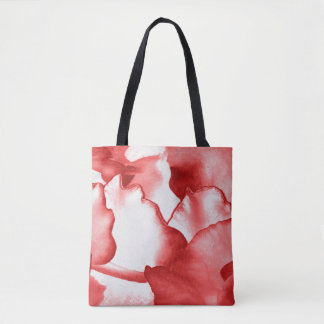 Painted Red Petals Tote Bag
