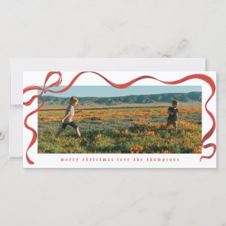 Painted Red Ribbon Long Landscape Holiday Photo