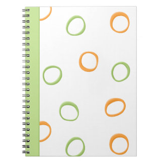 Painted Retro Circles orange green Notebook