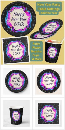 Painted Ribbon on Night Sky Happy New Year 20xx