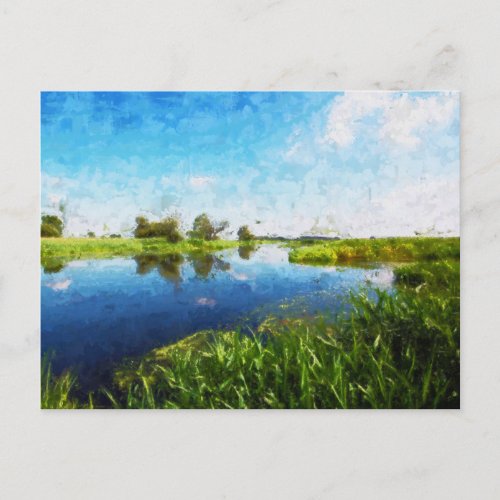 Painted riverscape of the Havel Postcard