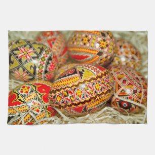 Painted Romanian Easter Eggs Towel