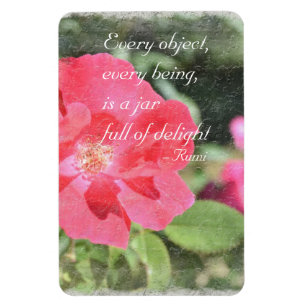 Painted Rose Floral Garden Rumi Quote Magnet