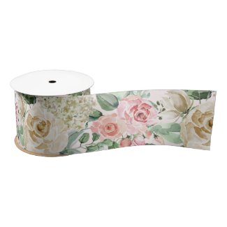 Painted Rose Garden Clear Image Ribbon