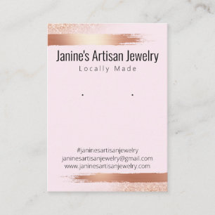 Painted Rose Gold Artisan Jewelry Display Card