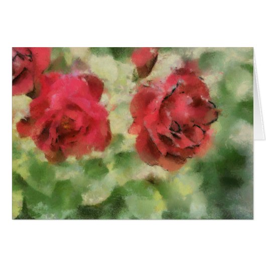 Painted Roses Greeting Card (Front Horizontal)