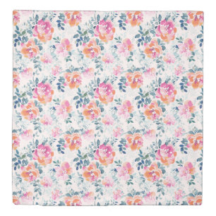 Painted Roses Pattern Duvet Cover