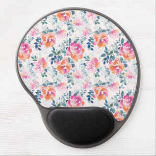 Painted Roses Pattern Gel Mouse Pad